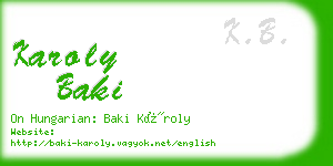 karoly baki business card